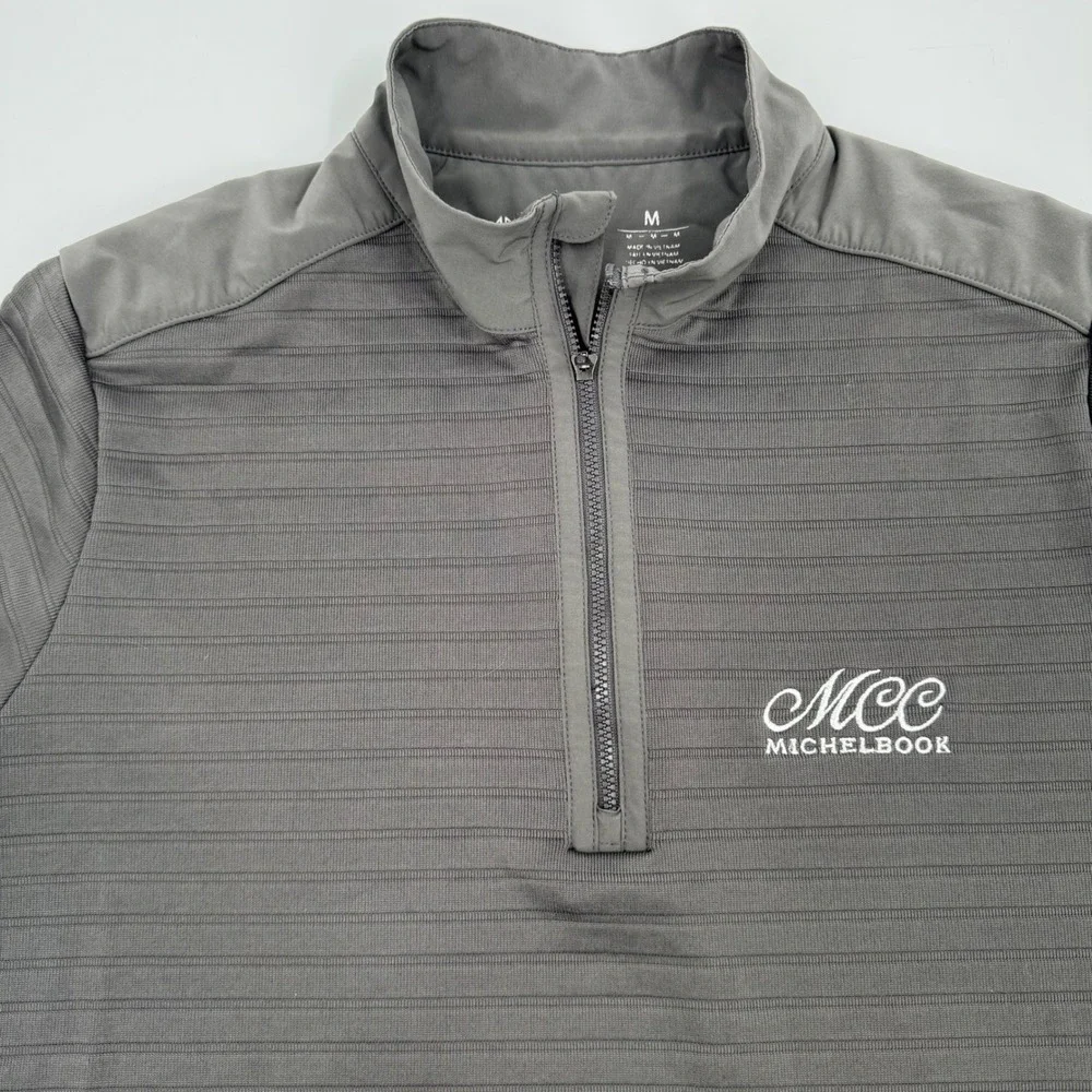 Antigua MCC Michelbook Mens Pullover Golf Sweater Quarter Zip Size M‎ Gray